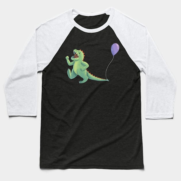 Dinosaur Kid Baseball T-Shirt by laurenwill27